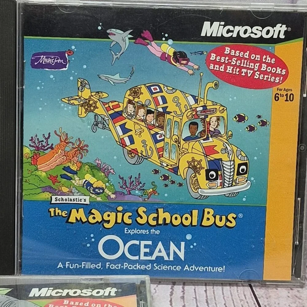 Y2K Magic School Bus Microsoft Lot Of 3 CD ROM's Ocean Rainforest Dinosaurs